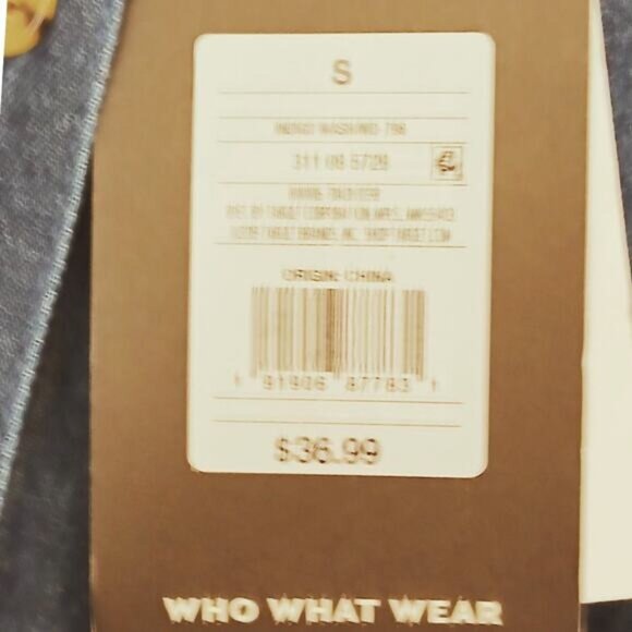 New Who What Wear Dress Small Blue Denim Mini Button Up Tie 3/4 Length Sleeve - Picture 6 of 6